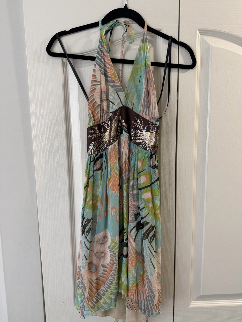 Tricia Fix vintage halter silk dress
